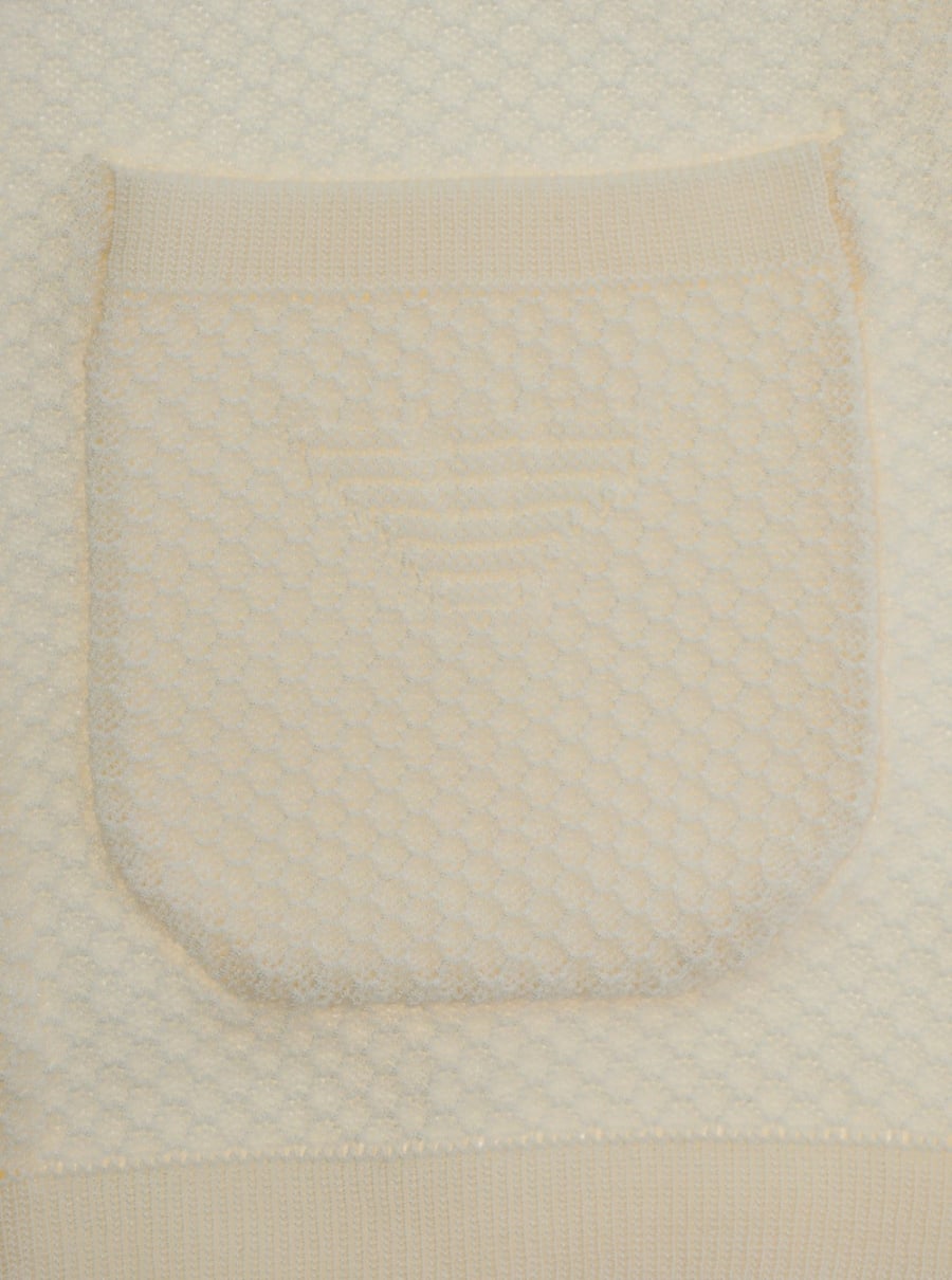 Emporio armani kids Giacca con revers classici e due tasche applicate sul fronte in misto viscosa beige baby, view 3