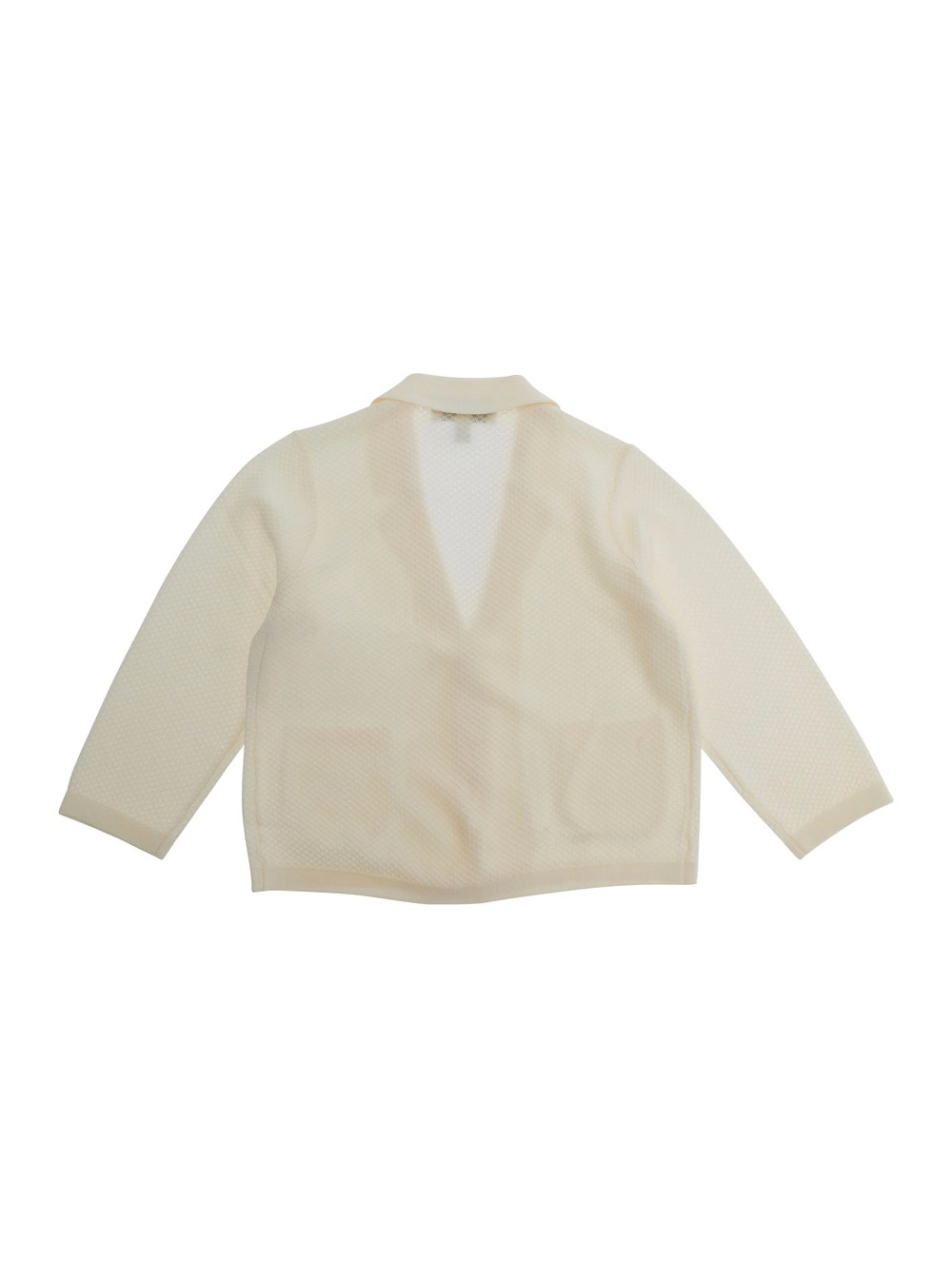 Emporio armani kids Giacca con revers classici e due tasche applicate sul fronte in misto viscosa beige baby, view 2