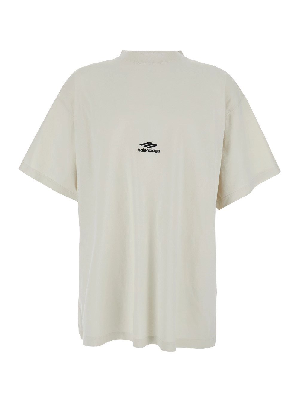 Balenciaga Tshirt con logo sul fronte e maxi logo sul retro in Cotone Bianco Uomo