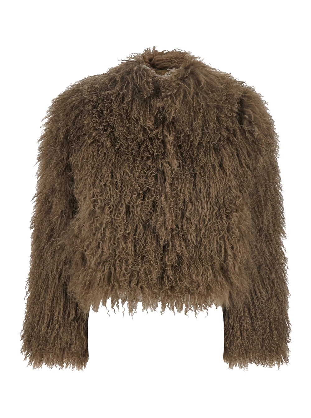 Leplain TIBET FUR SHORT JACKET con pelliccia tibetana e colore verde per donna