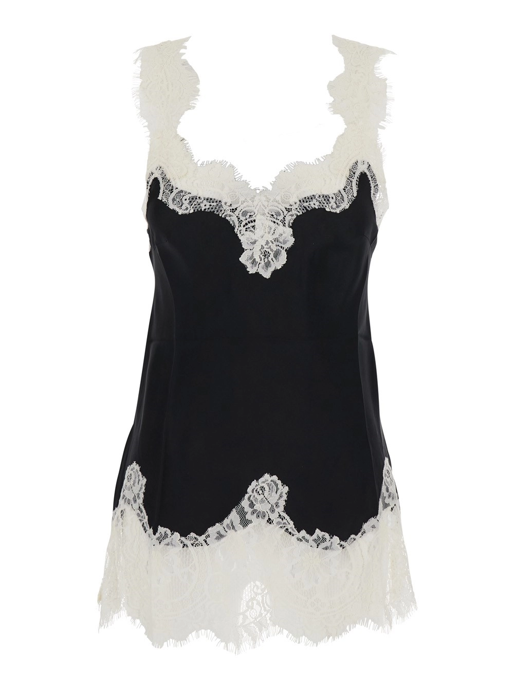Gold hawk Top 'Megan Bias Camie' Nero con Spalline Sottili e Scollo a V in Seta Donna