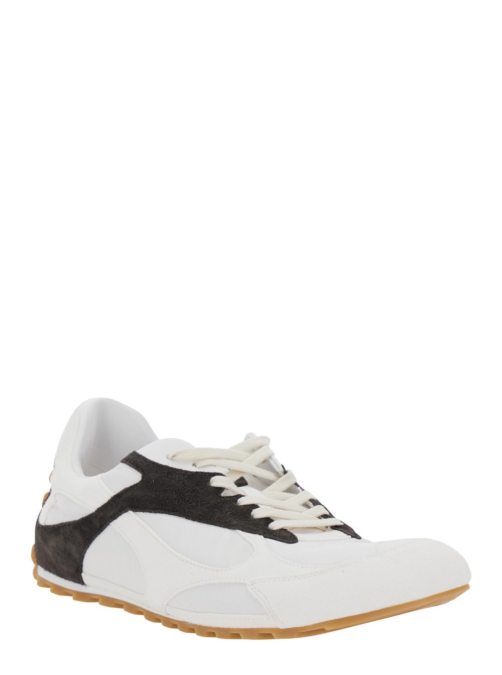 Bottega Veneta Sneakers 'ORBIT FLASH' con Dettagli a Contrasto e Tomaia in Pelle Bianche Uomo, view 2