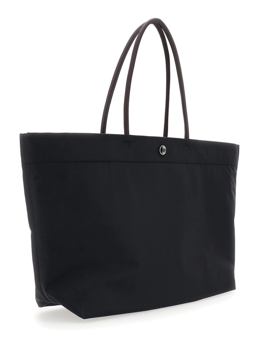 Tory Burch Borsa Shopping 'Ella Twist' con Due Manici Superiori e Logo sul Fronte in Ecopelle Nera Donna, view 3