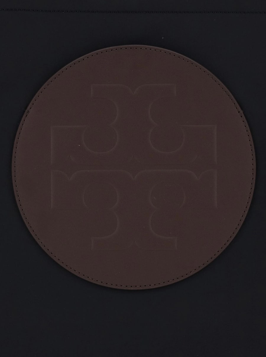 Tory Burch Borsa Shopping 'Ella Twist' con Due Manici Superiori e Logo sul Fronte in Ecopelle Nera Donna, view 5