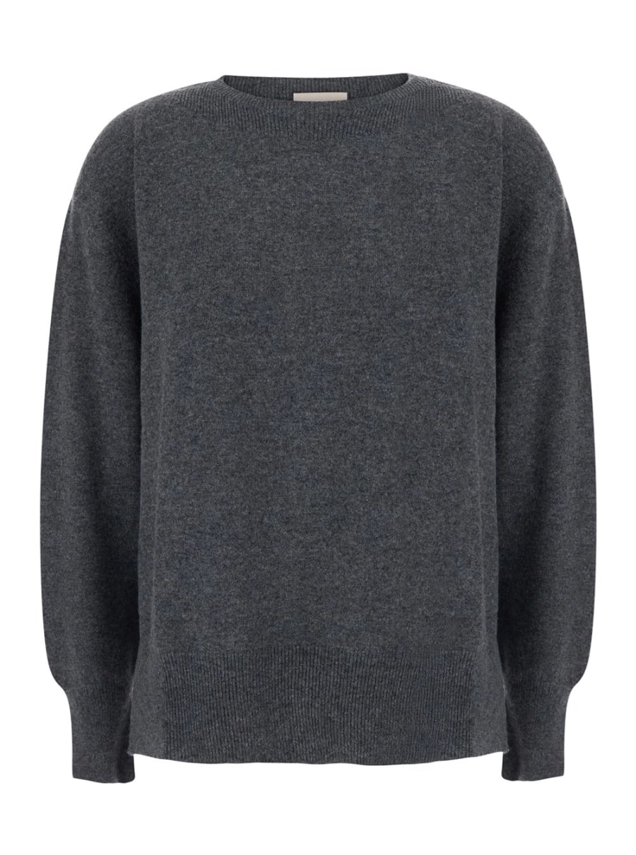 Semicouture Maglione 'CANDY' con collo rotondo e polsini con spacco in lana e Cashmere grigio Donna