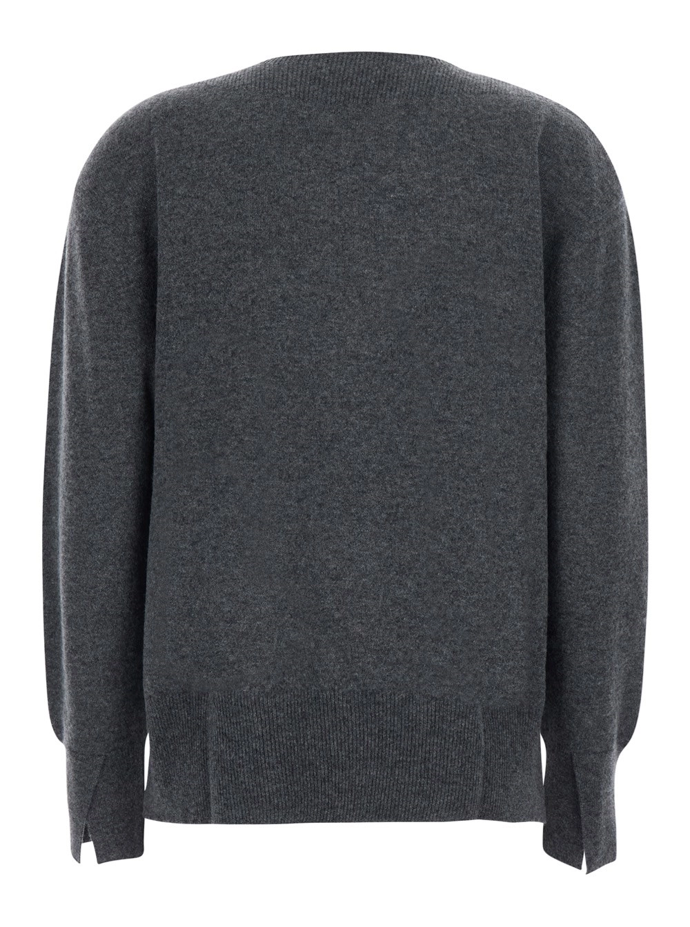Semicouture Maglione 'CANDY' con collo rotondo e polsini con spacco in lana e Cashmere grigio Donna, view 2