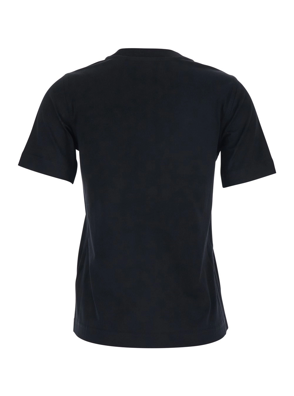 Burberry T-Shirt con Applicazione Logo sul Fronte in Cotone Nera Donna, view 2