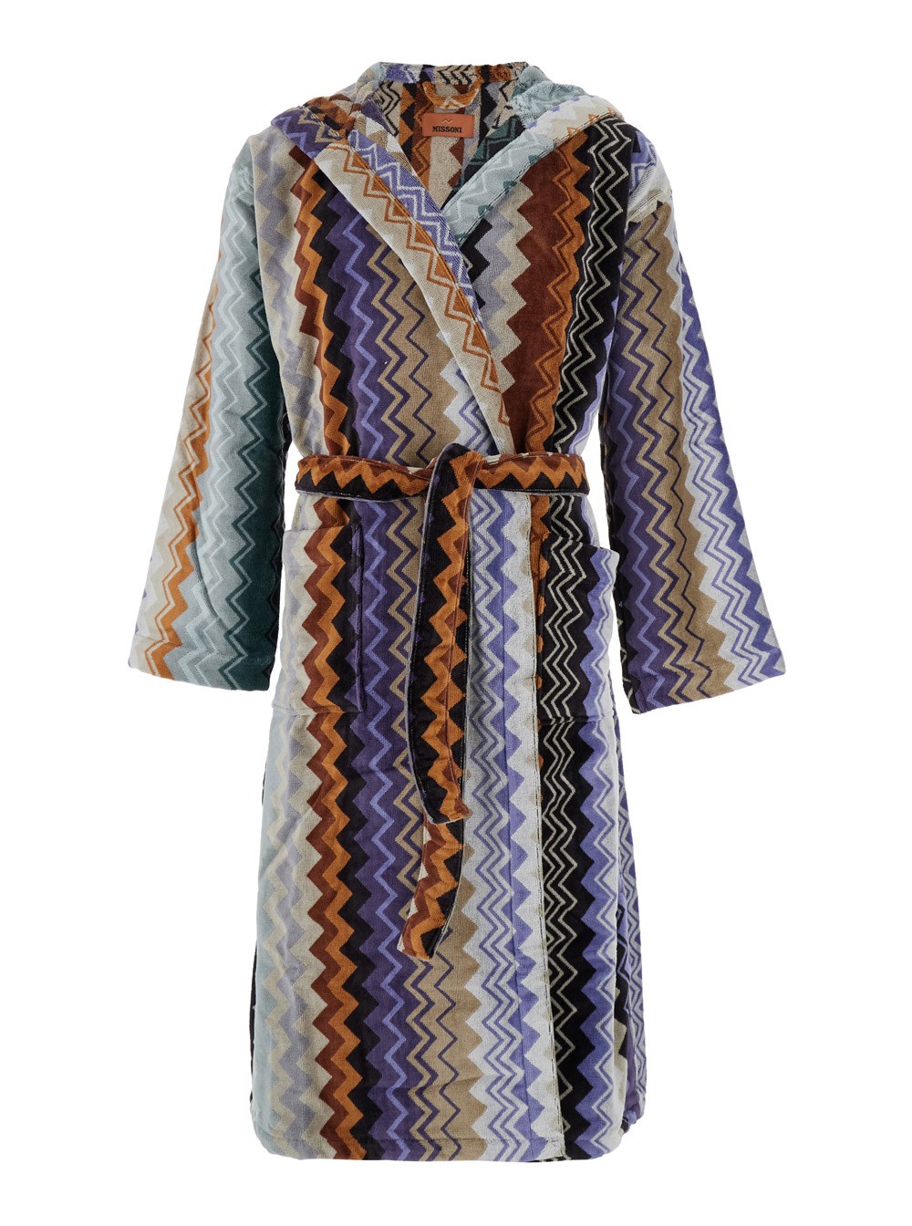 Missoni home Accappatoio 'Giacomo' con motivo zig zag e cintura in vita in cotone multicolor uomo