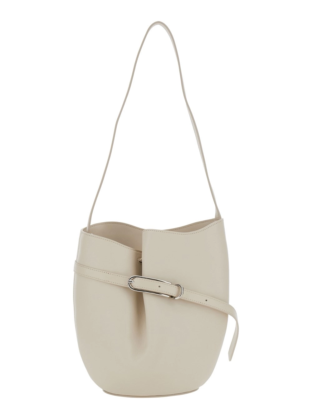 Liffner Borsa a Tracolla con Cinturino Regolabile in Pelle Bianca Donna