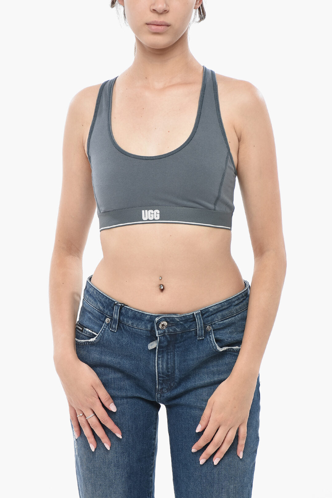 UGG 2470~Cotton Crop Top MISSY with Logo Elastic