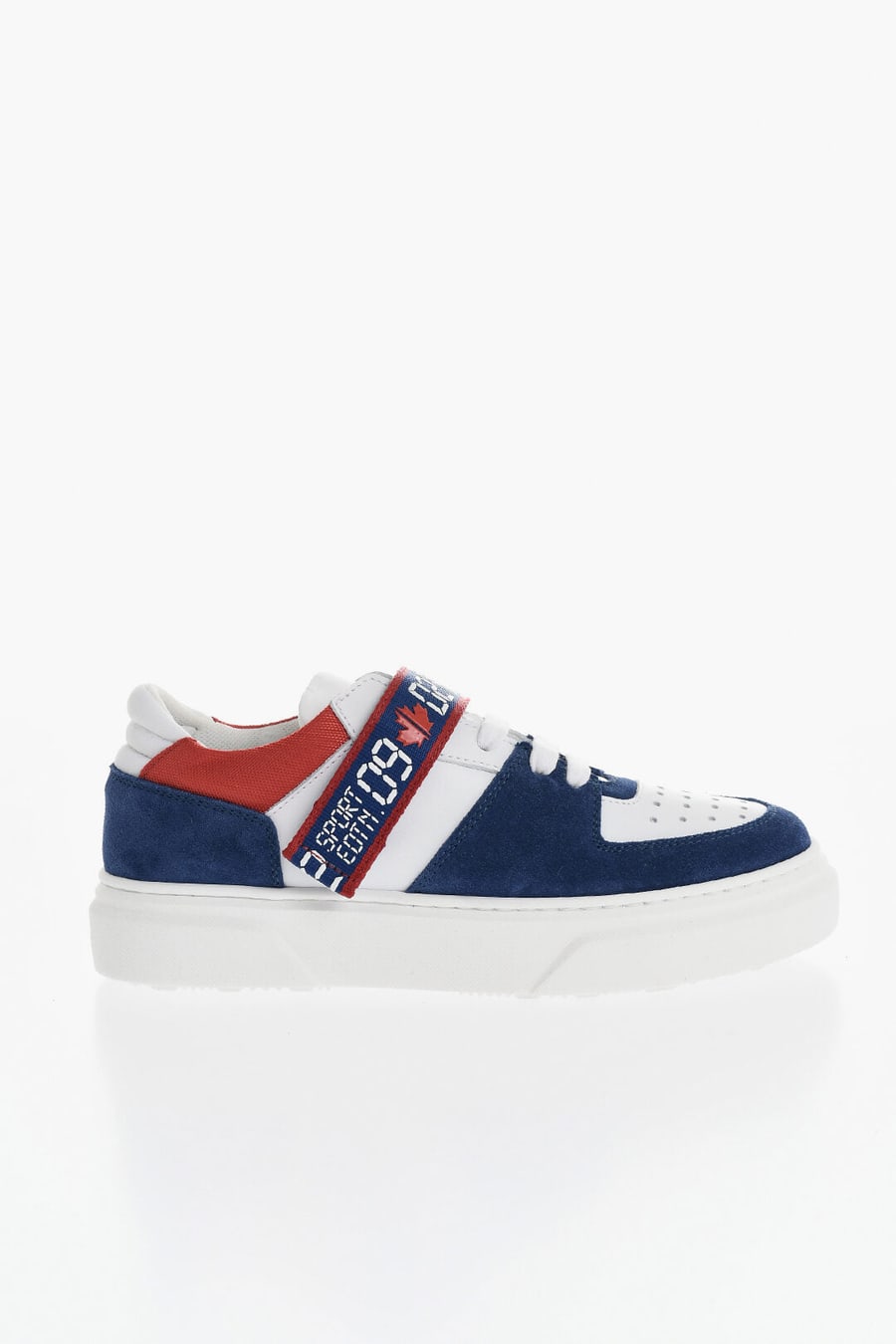 Dsquared2 Kids 0550~SPORT EDTN.09 Low Suede Sneakers with Logo Elastic, view 3