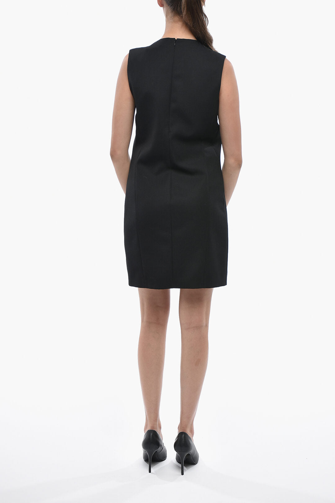 Dsquared2 3500~Sleeveless Virgin Wool Blend Dress with Front Zip