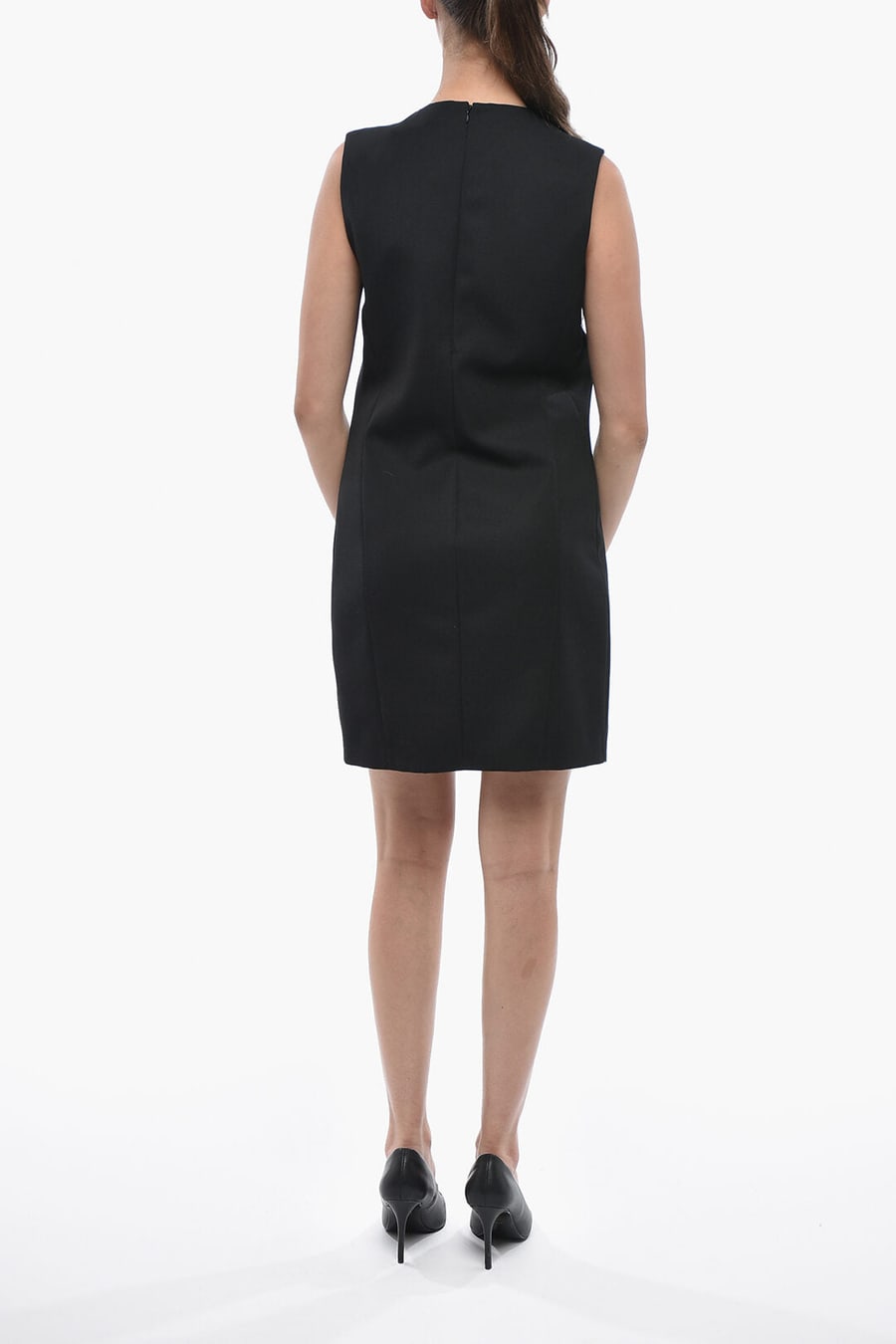 Dsquared2 3500~Sleeveless Virgin Wool Blend Dress with Front Zip