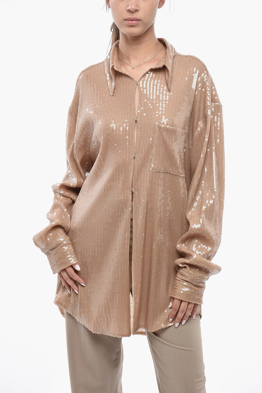 Giuseppe Di Morabito 2500~Sequin Shirt with Pocket