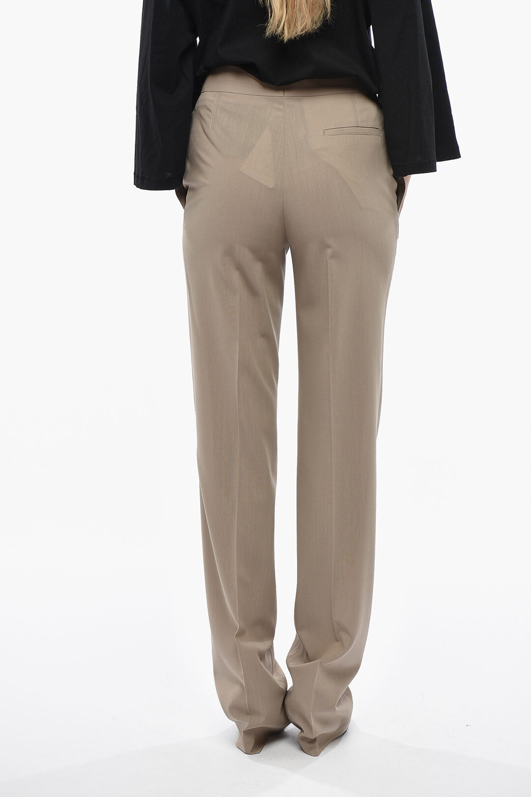 Ferragamo 2500~Wool Four-Pocket Trousers with Concealed Closure, view 2
