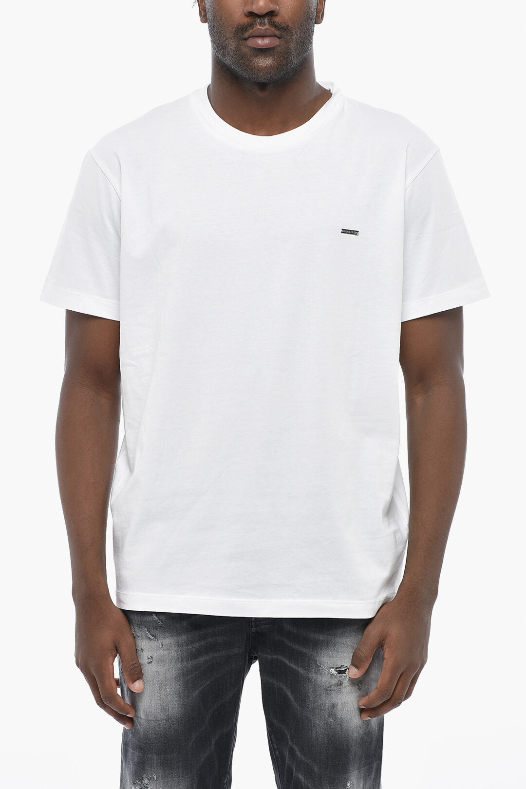 Dsquared2 2405~Cotton Crewneck T-Shirt With Logo Label
