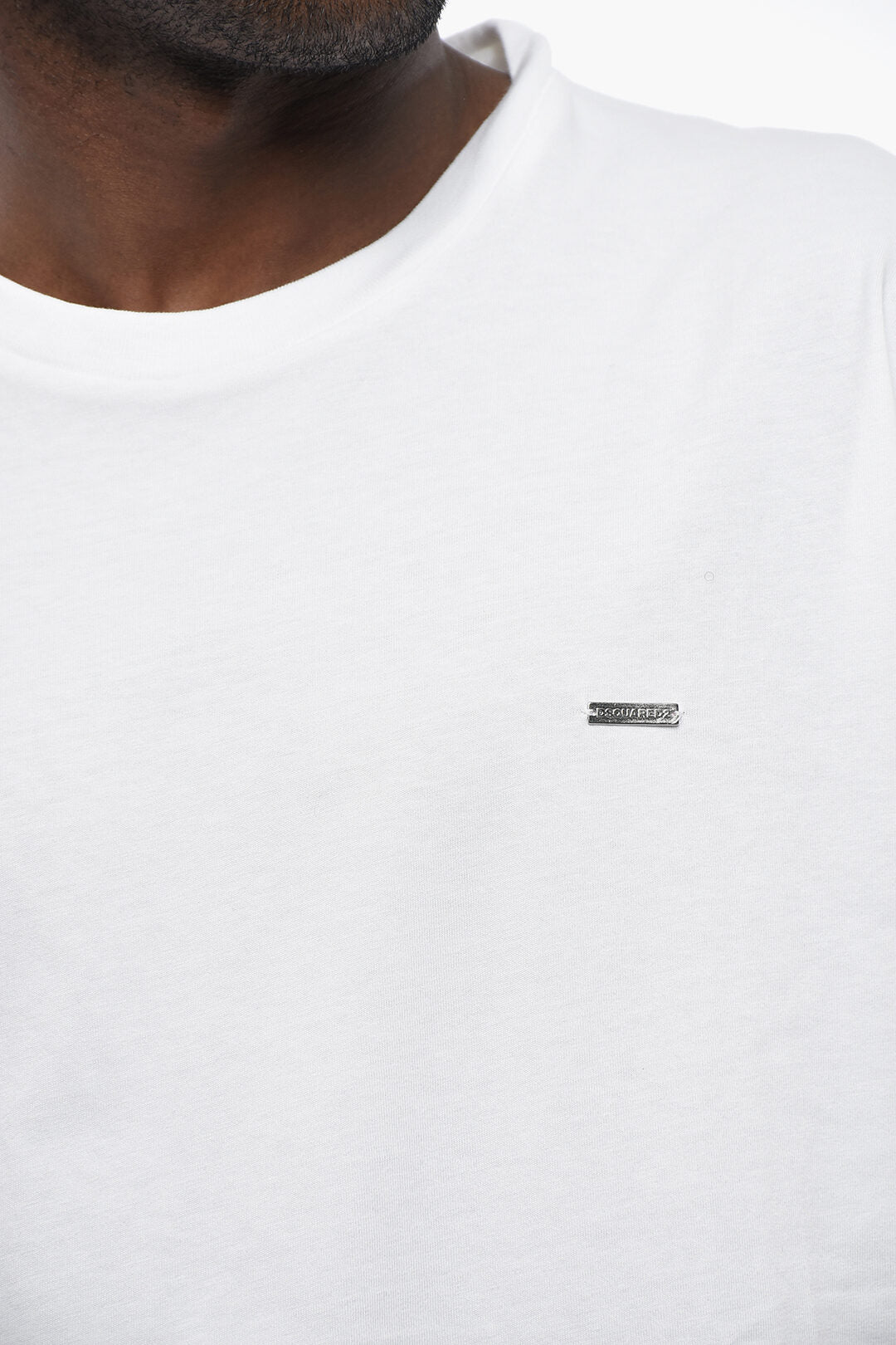 Dsquared2 2405~Cotton Crewneck T-Shirt With Logo Label, view 2