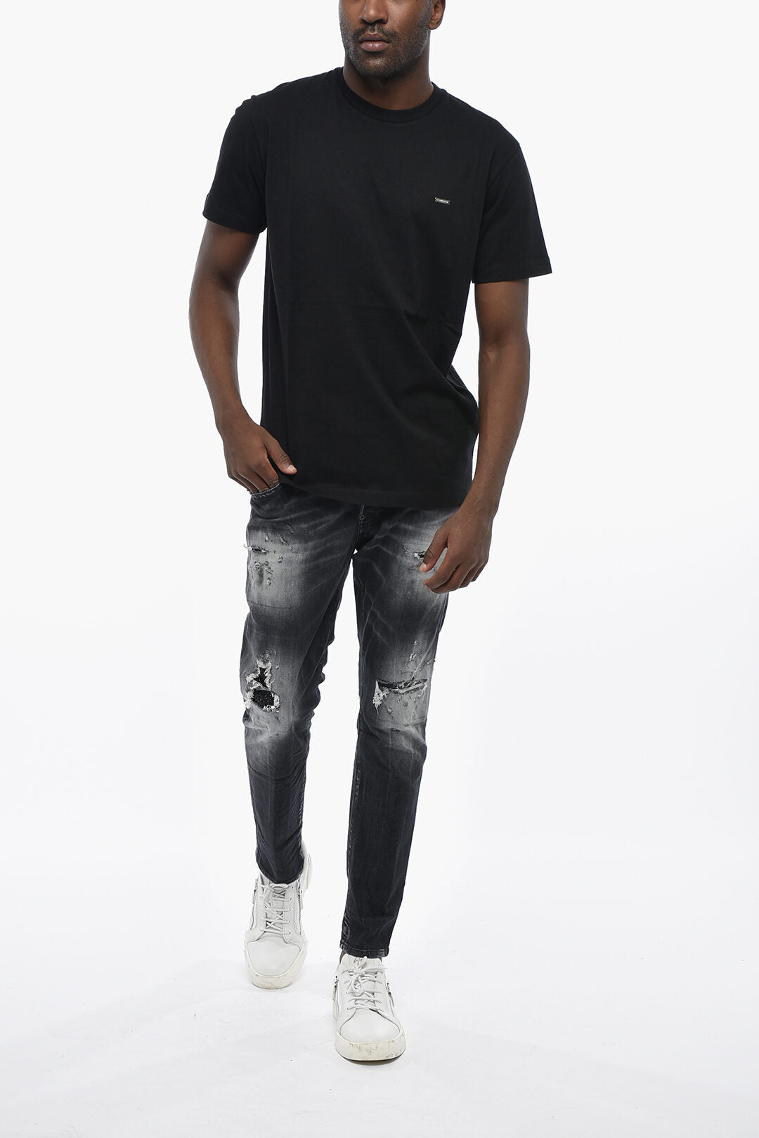 Dsquared2 3500~Cotton Crewneck T-Shirt With Logo Label