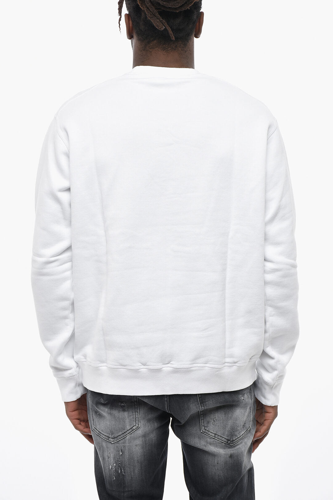 Dsquared2 2550~ICON Cotton Crewneck Sweatshirt with Logo Print, view 2