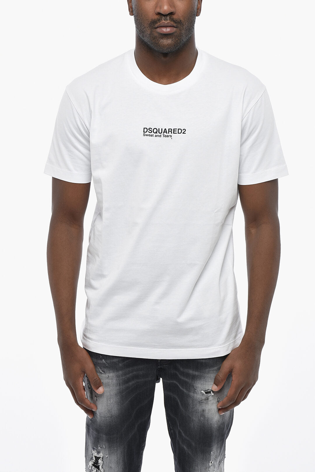 Dsquared2 2405~Crewneck T-Shirt COOL FIT Solid Color With Contrast Print