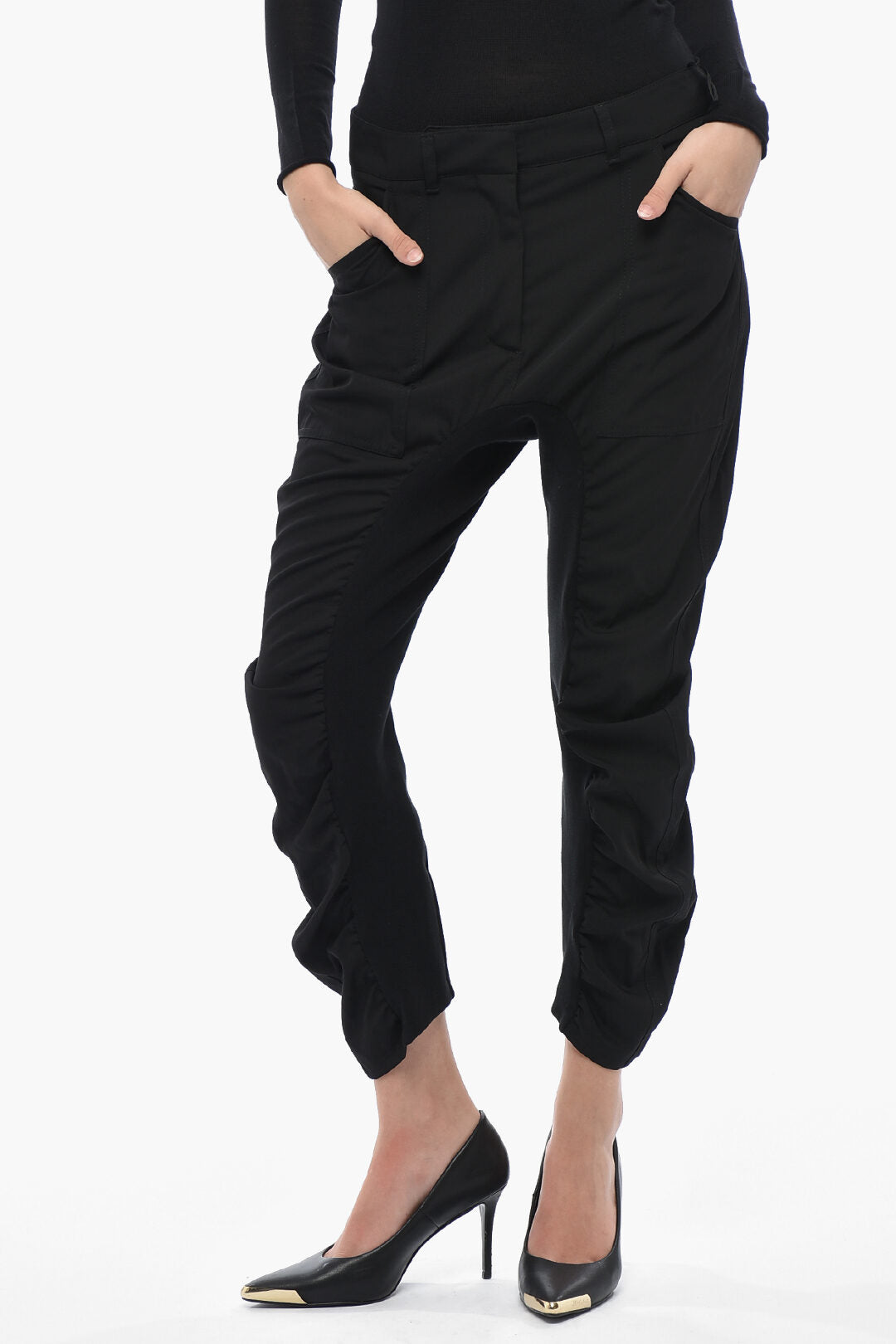 Stella McCartney 3500~Wool Trousers with Ruched Detail