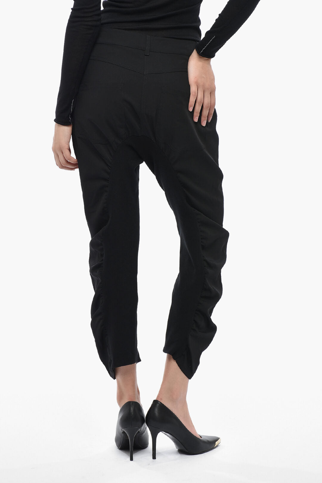 Stella McCartney 3500~Wool Trousers with Ruched Detail, view 2