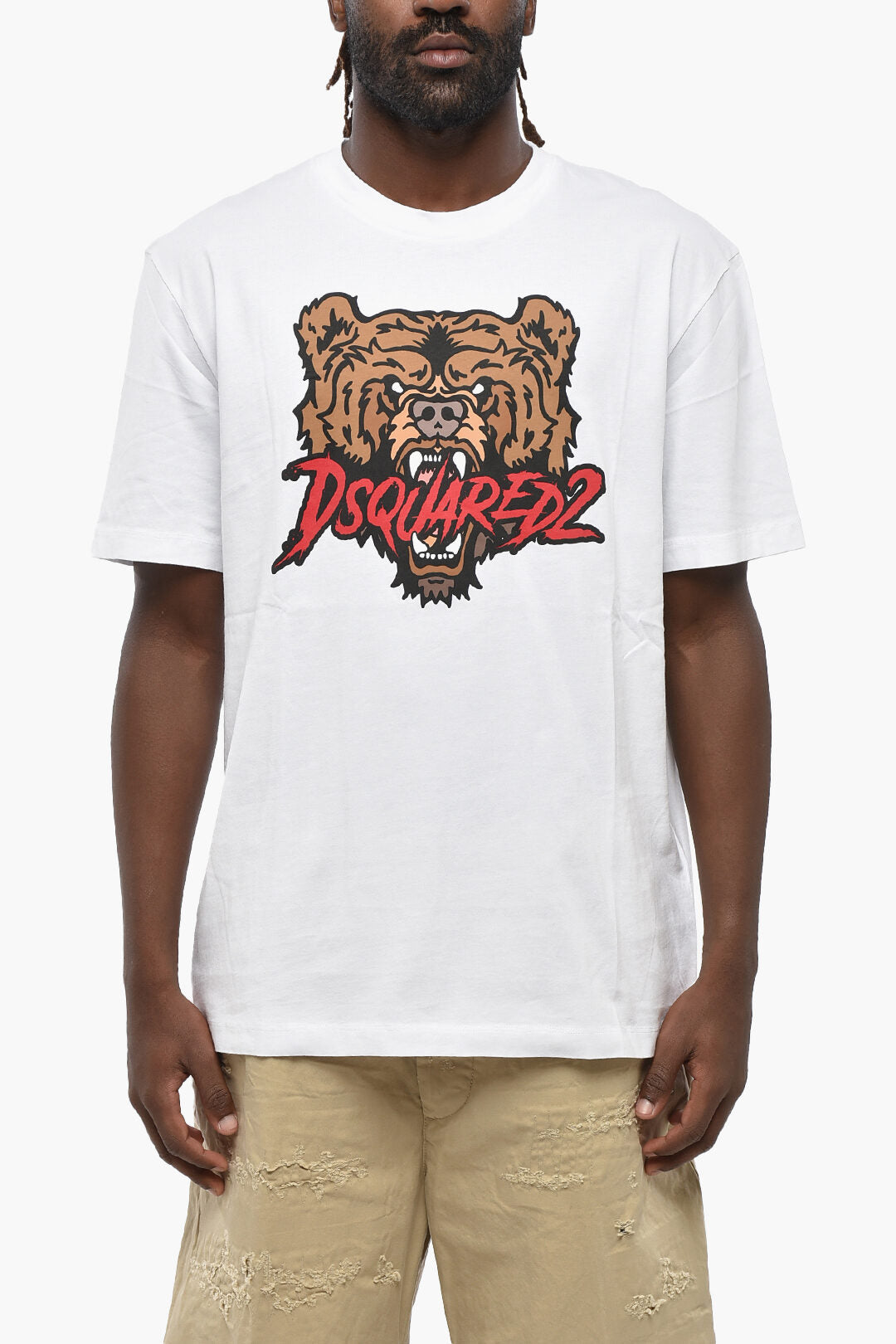 Dsquared2 2405~Crew Neck T-Shirt ANGRY BEAR with Print