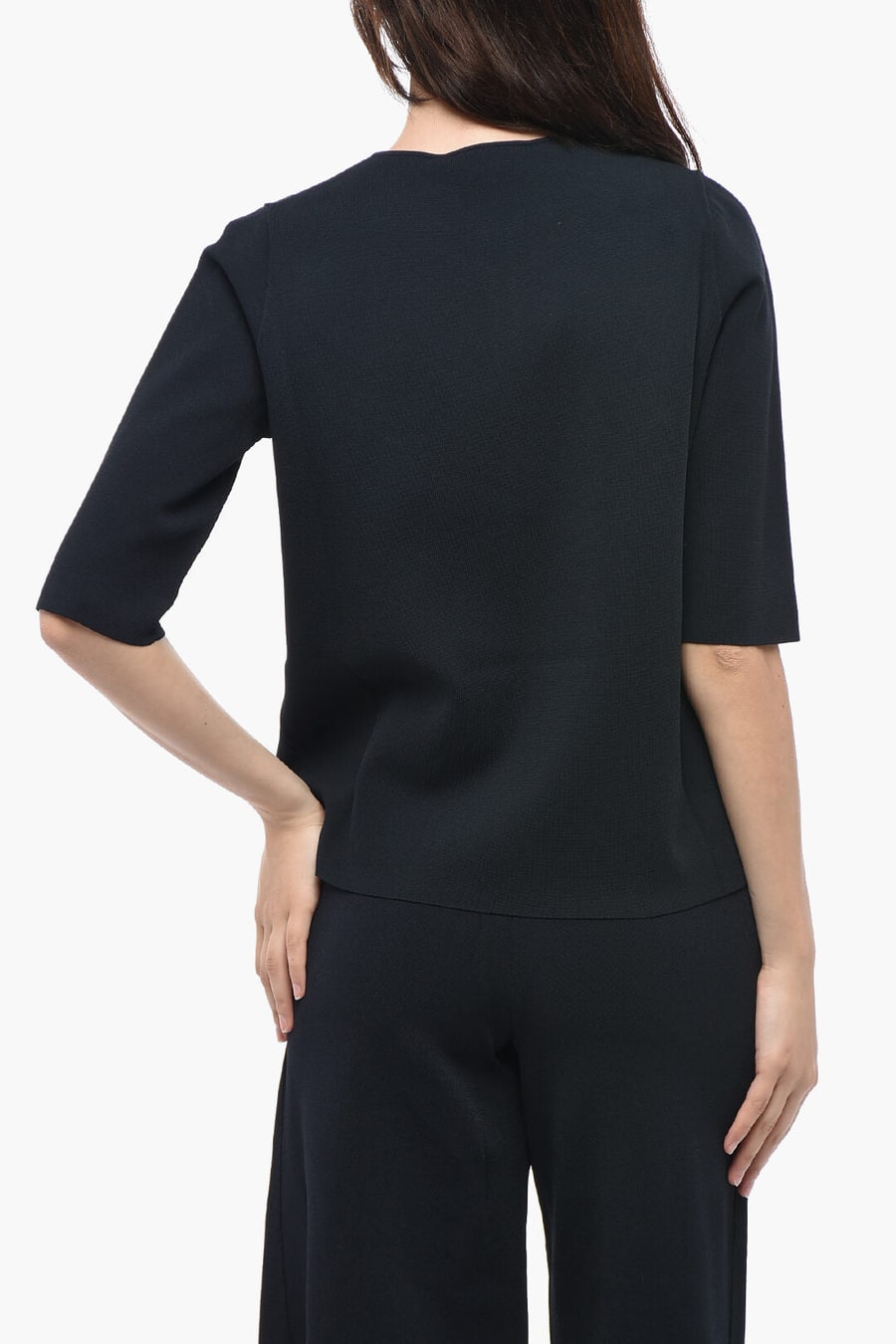 Stella McCartney 2550~Top in Maglia a Maniche Corte con Mezza Zip, view 2