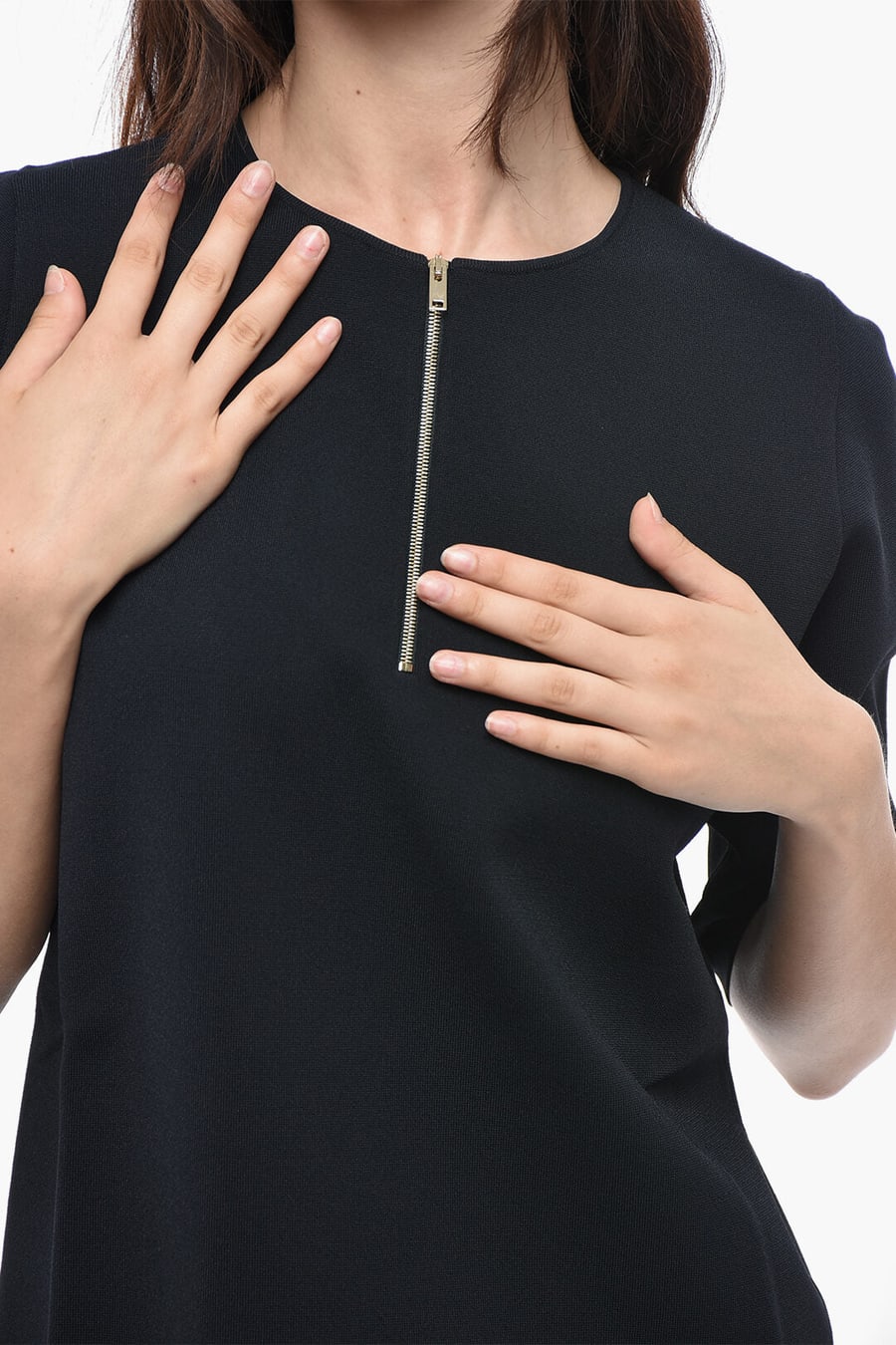 Stella McCartney 2550~Top in Maglia a Maniche Corte con Mezza Zip, view 3