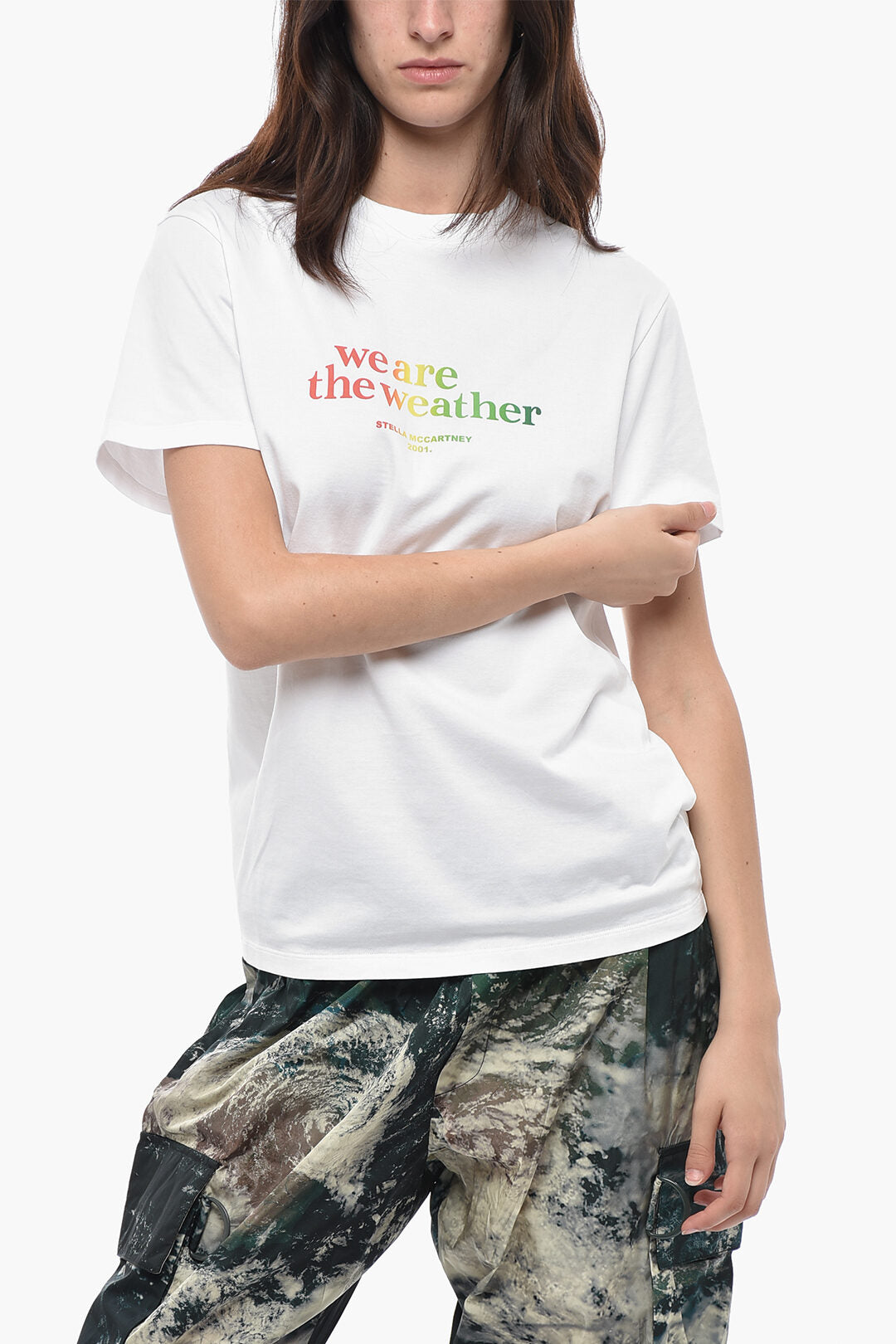 Stella McCartney 2405~T-shirt WEATHER Con Stampa Arcobaleno