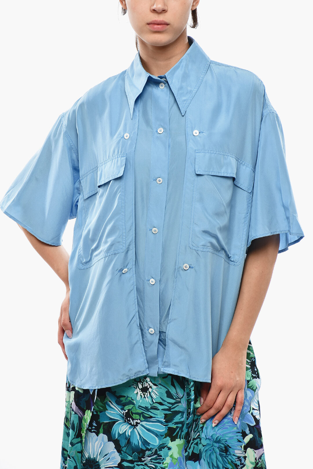 Stella McCartney 2405~Silk Shirt with Cut-Out Details