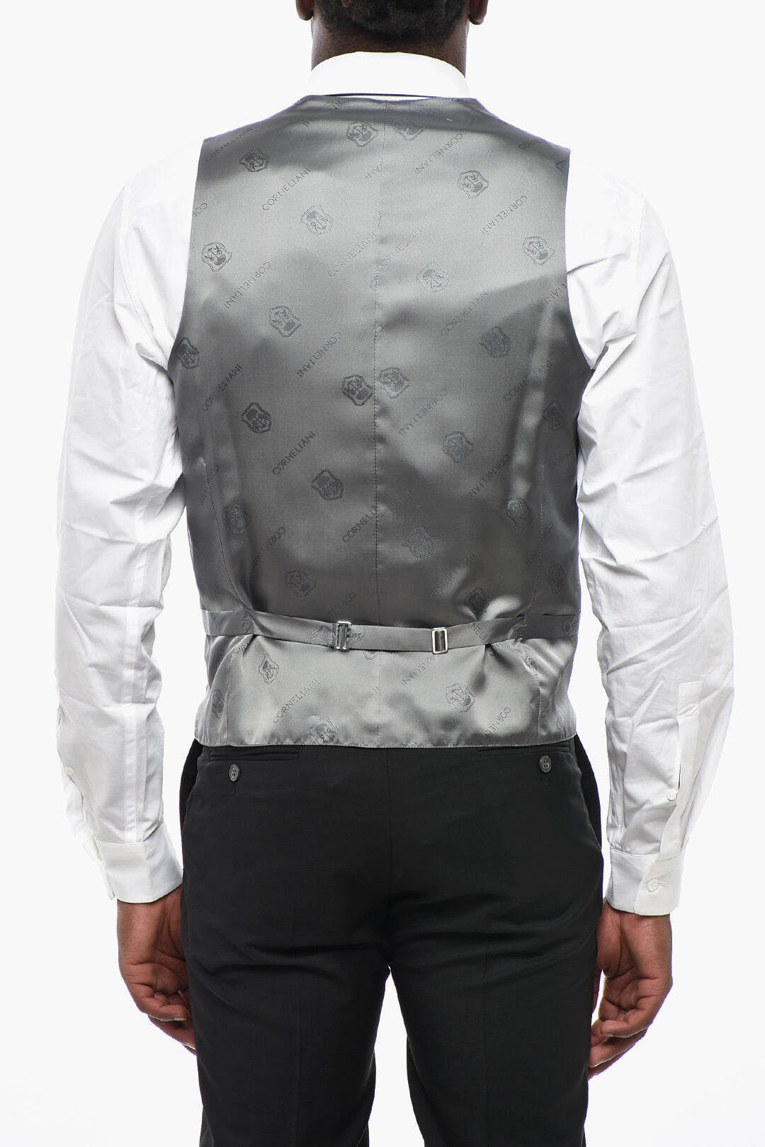 Corneliani 2470~Jacquard Silk Double-Breasted Waistcoat, view 2