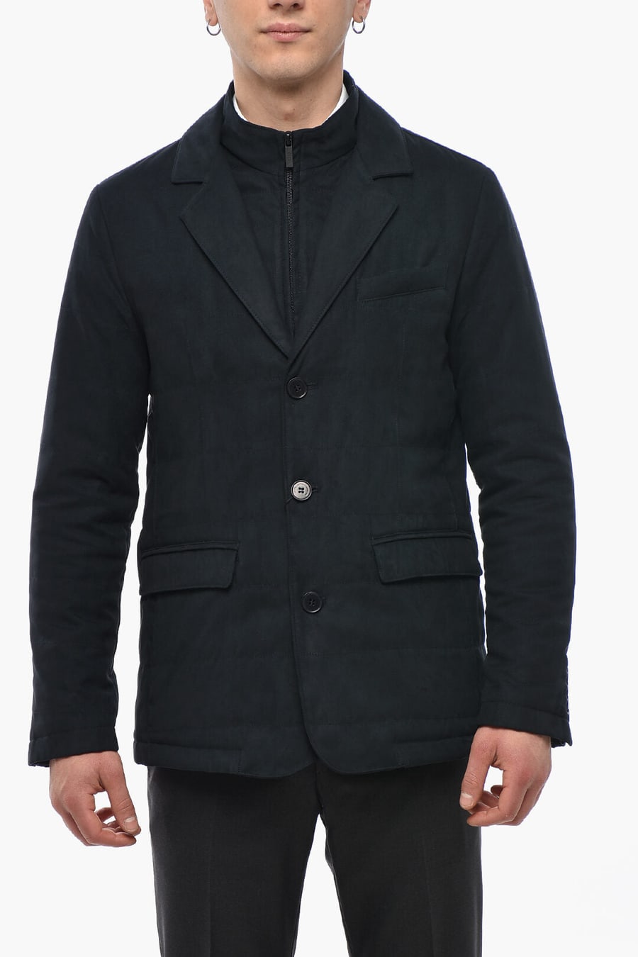 Corneliani 2405~CC COLLECTION Eco-Suede Quilted Jacket
