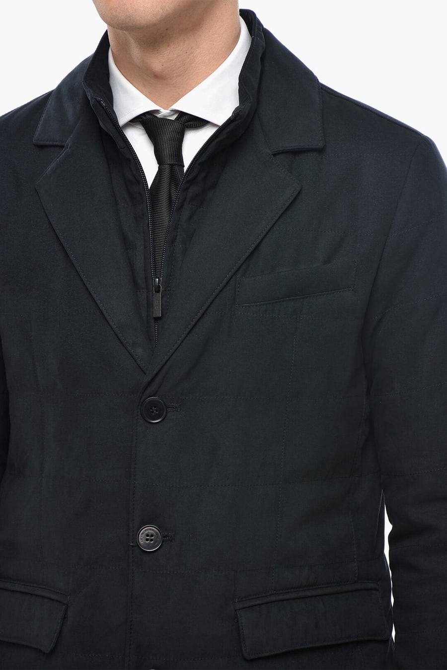 Corneliani 2405~CC COLLECTION Eco-Suede Quilted Jacket, view 3