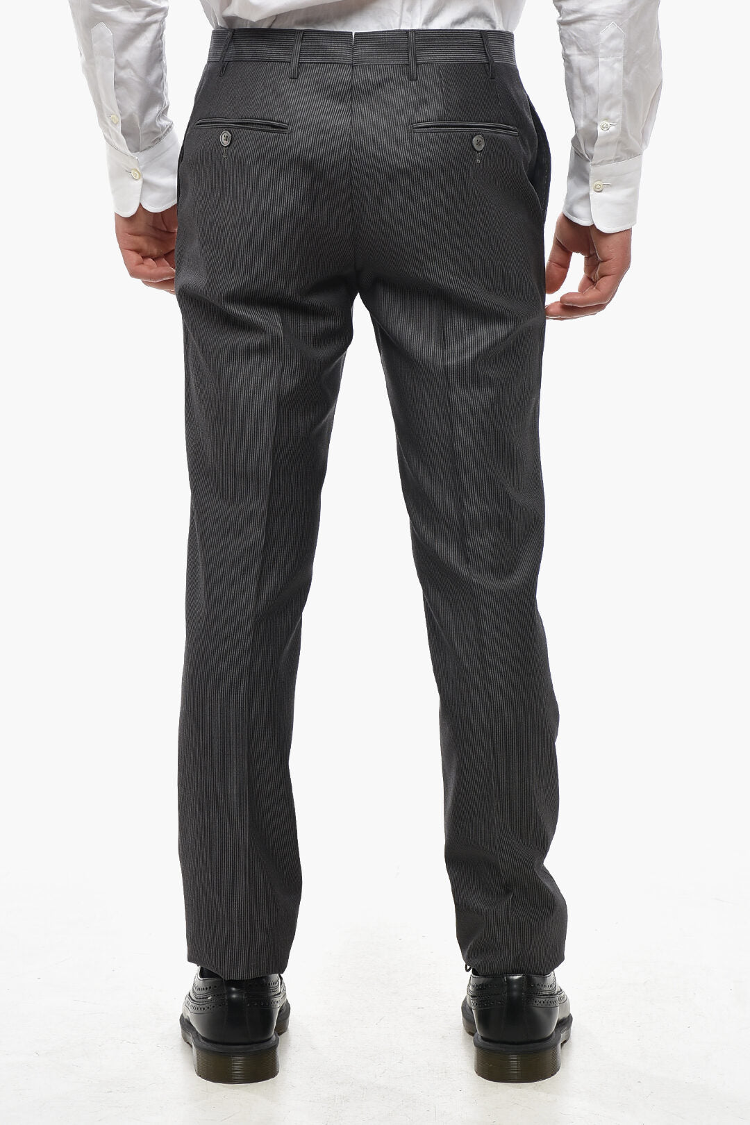 Corneliani 2470~Virgin Wool Trousers ACADEMY with Pinstripe Pattern