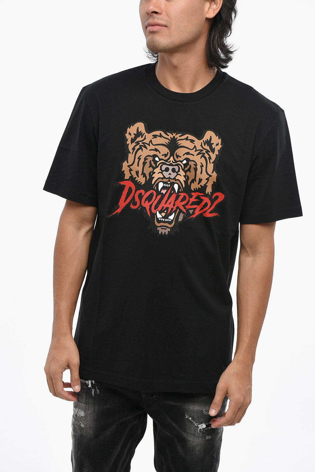 Dsquared2 3500~Crew Neck T-Shirt ANGRY BEAR with Print