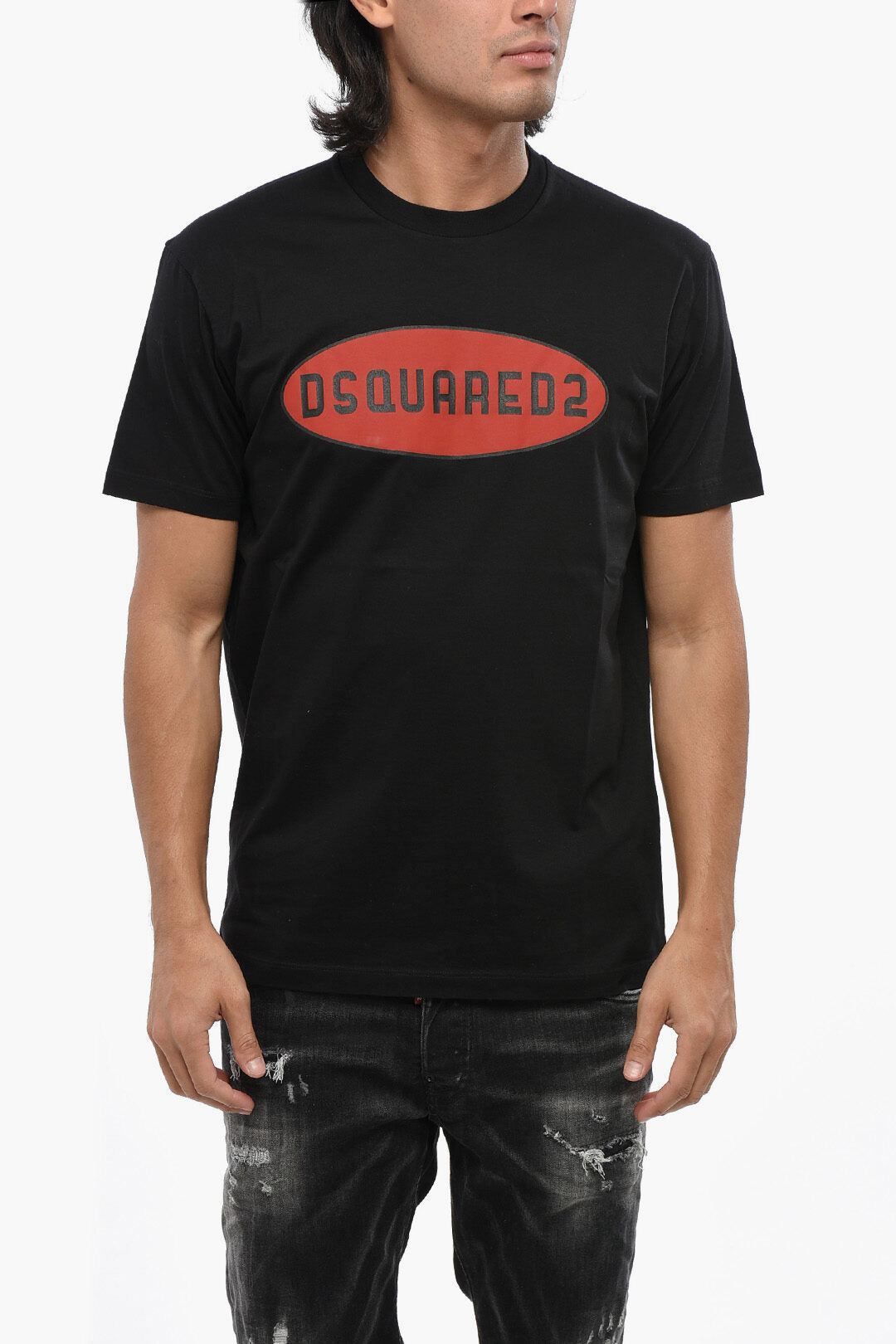 Dsquared2 3500~Crewneck Cotton T-Shirt HIGH VOLTAGE