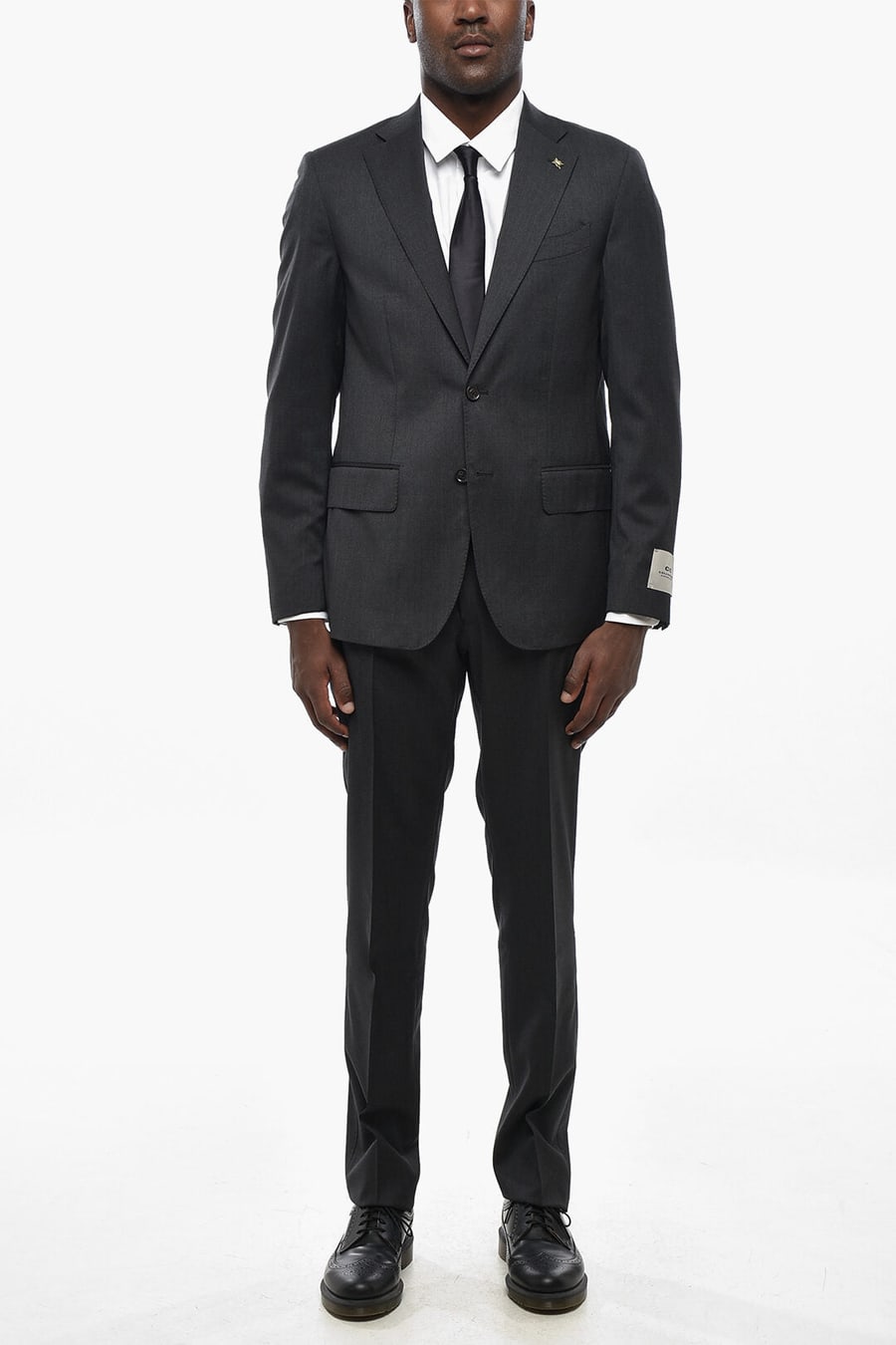 Corneliani 0401~CC COLLECTION Two-Button Virgin Wool Suit with Patch Pockets