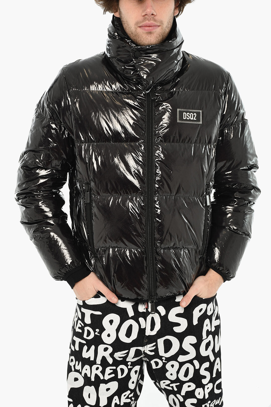 Dsquared2 3500~Glossy Nylon Down Jackets with Monogram