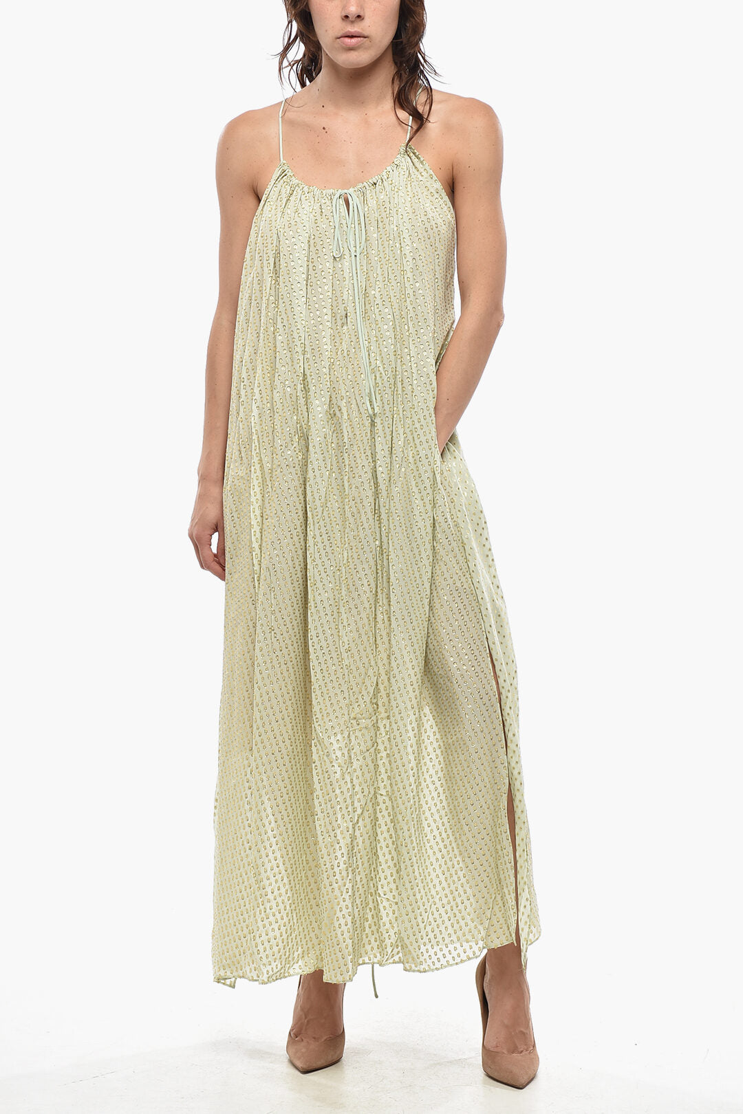 Stella McCartney 2850~Silk-Blend Dress NADIA with Lurex Details