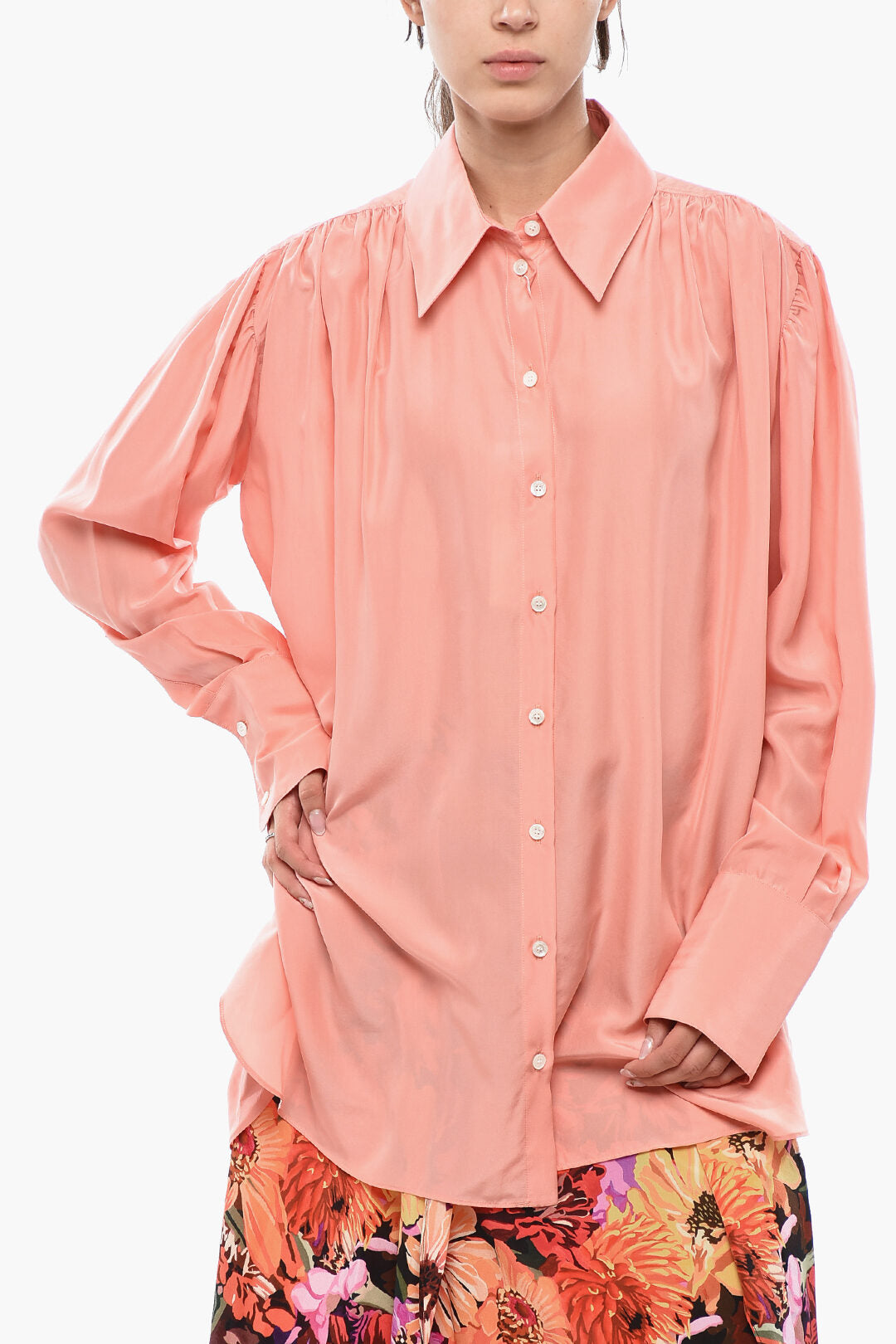 Stella McCartney 3050~Silk Shirt LEONA With Classic Collar