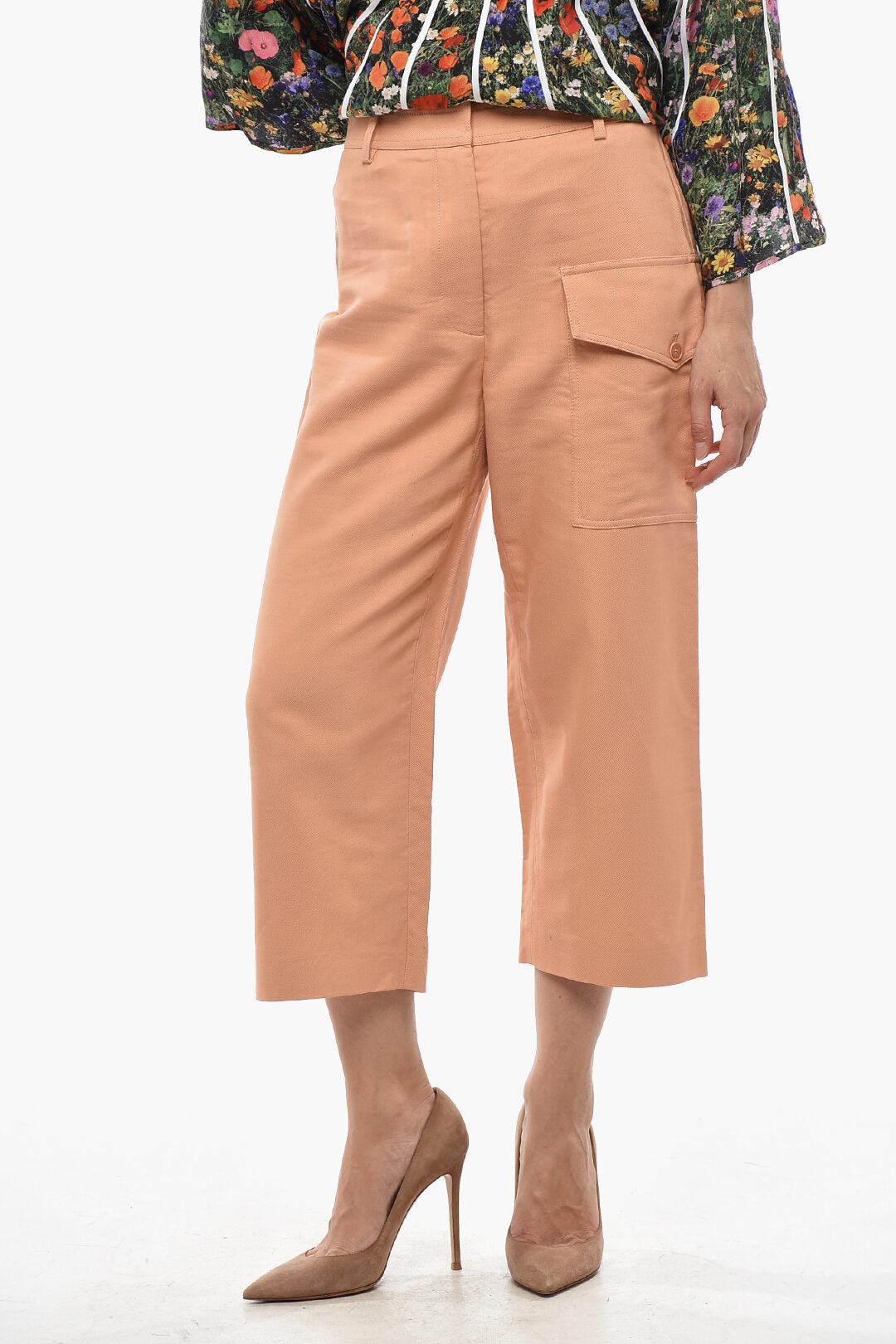 Stella McCartney 3050~Cropped-Fit Cotton-Blend Cargo Pants