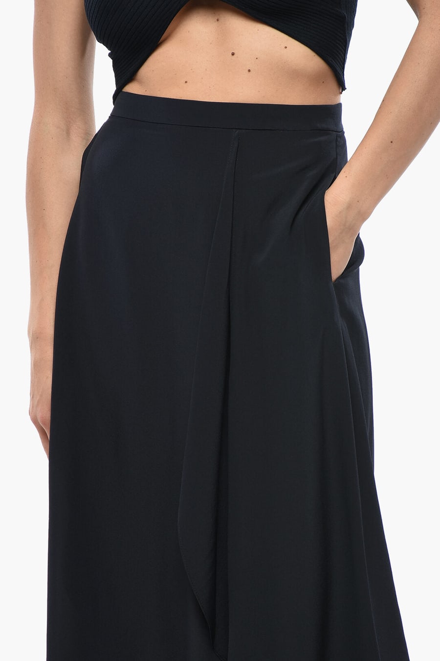 Stella McCartney 3500~Silk Crepe de Chine Midi Skirt, view 2
