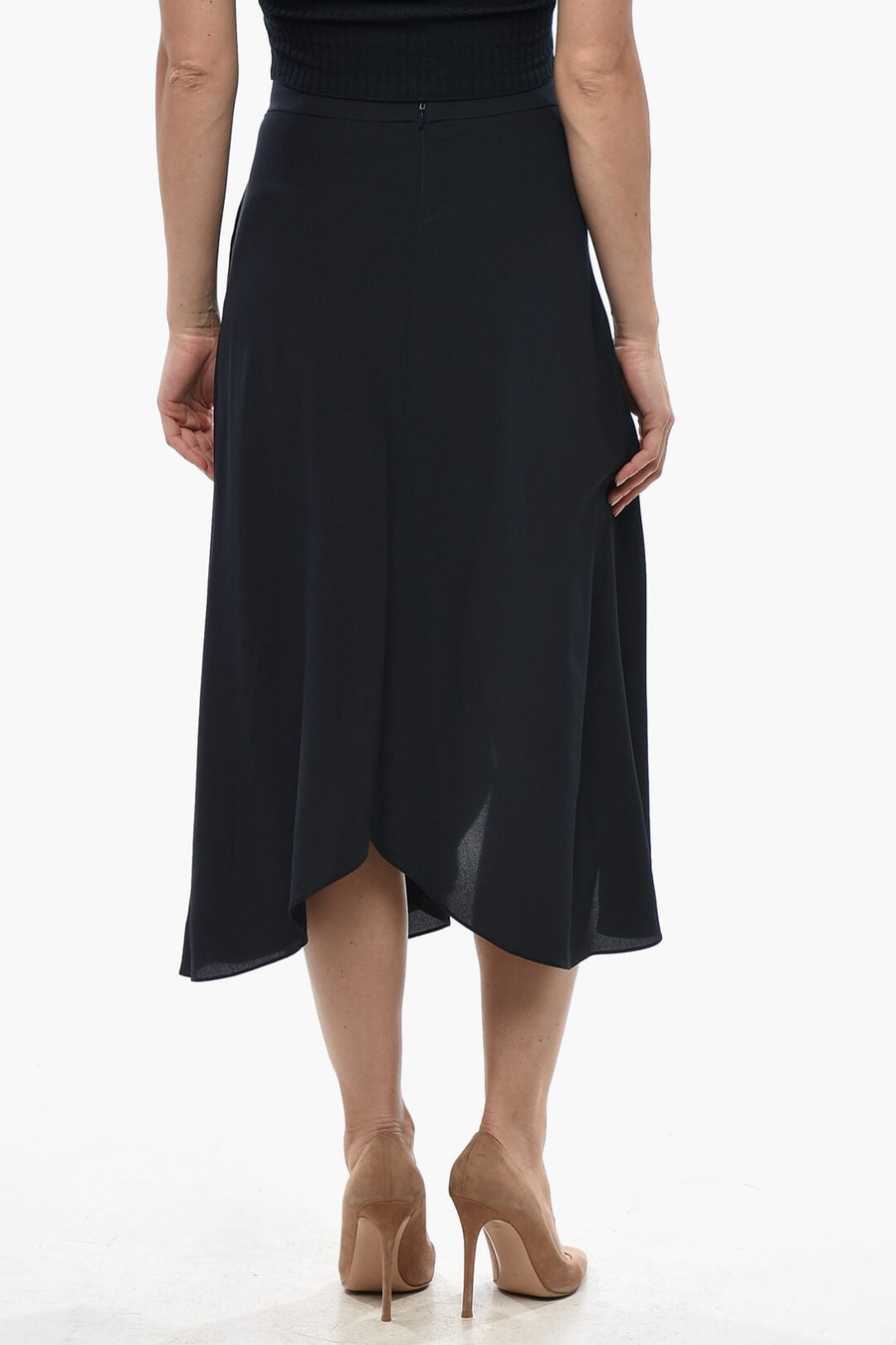 Stella McCartney 3500~Silk Crepe de Chine Midi Skirt, view 4