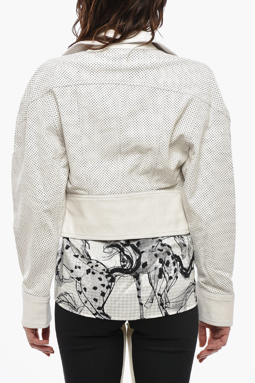 Stella McCartney 2405~Vegan Leather Jacket KARLY With All-Over Laser-Cut Details, view 2