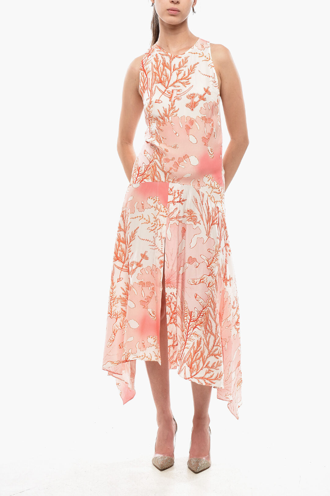 Stella McCartney 3050~Silk Flared Dress ANABELLE With Botanical Motif