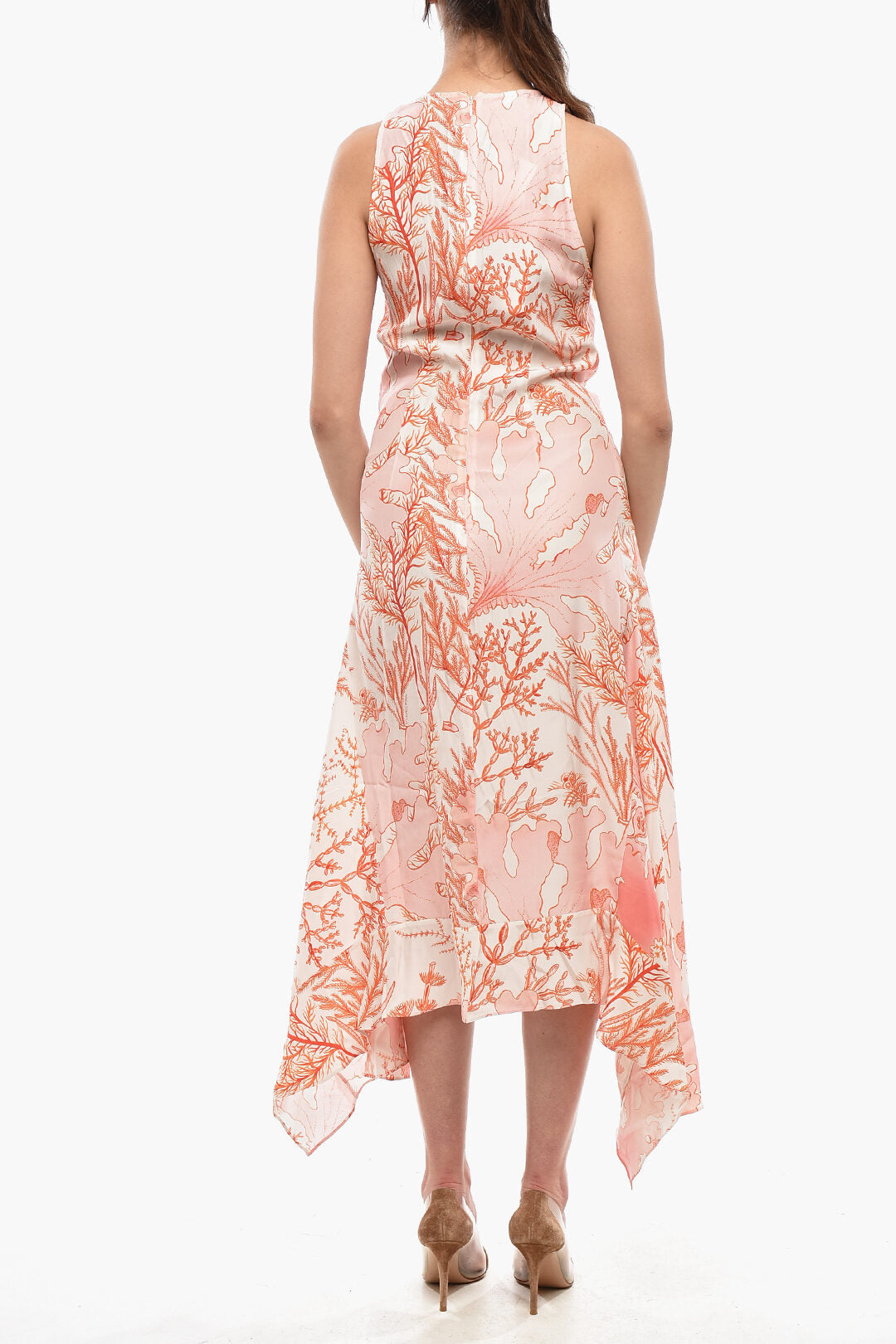 Stella McCartney 3050~Silk Flared Dress ANABELLE With Botanical Motif, view 2