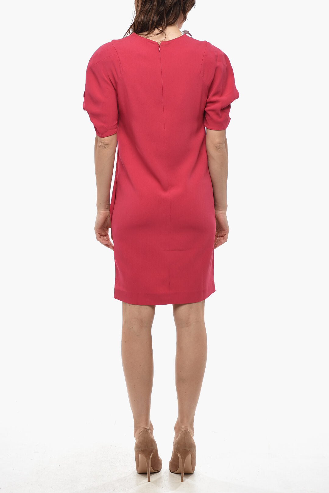 Stella McCartney 3050~Solid-Color Dress MALIA with V-Neck, view 2