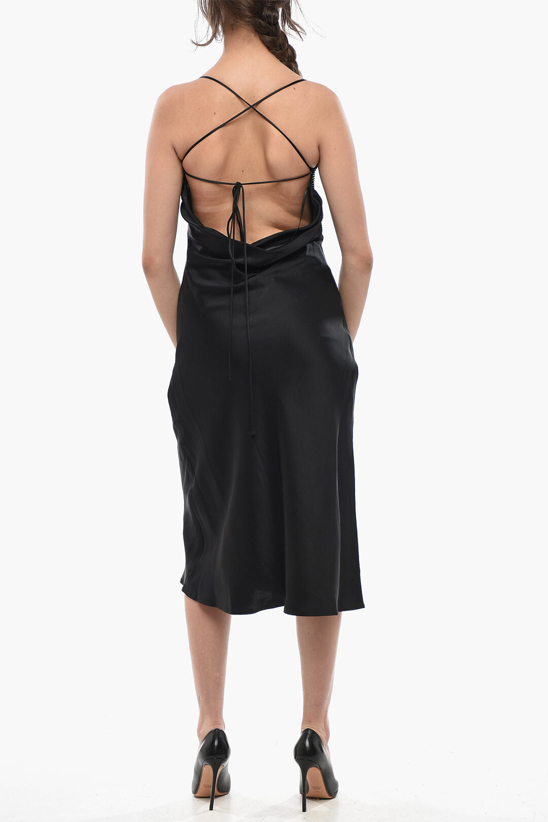 Stella McCartney 3500~Satin Slip Dress CHAIN with Jewel Detail, view 2