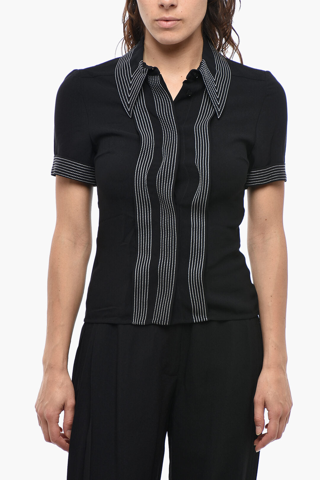 Stella McCartney 3500~Short-Sleeved Shirt ROSA with Contrast Stitching